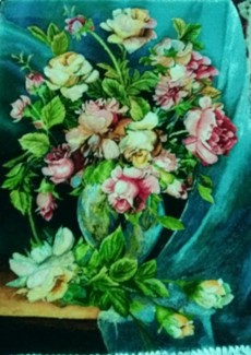 گل با پارچه حریر